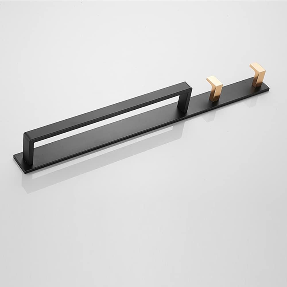 ANNBKA 50cm Towel Bar with 2 Hooks Matte Black 1