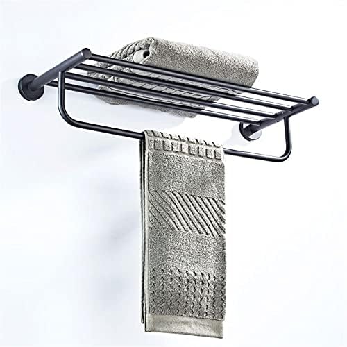 ANNBKA 50cm Black Brass Wall-Mounted Towel Rack 1