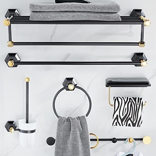 ANNBKA Luxury Black Gold Bathroom Towel Rack Set