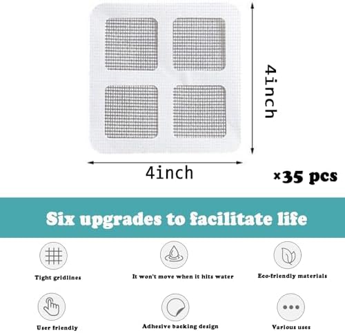 35 pcs Disposable Shower Drain Hair Catcher with Waterproof Glue