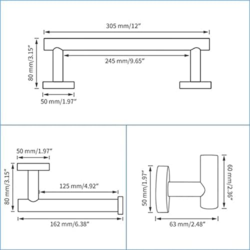 BOCbco Brushed Gold Towel Rail Hardware Set