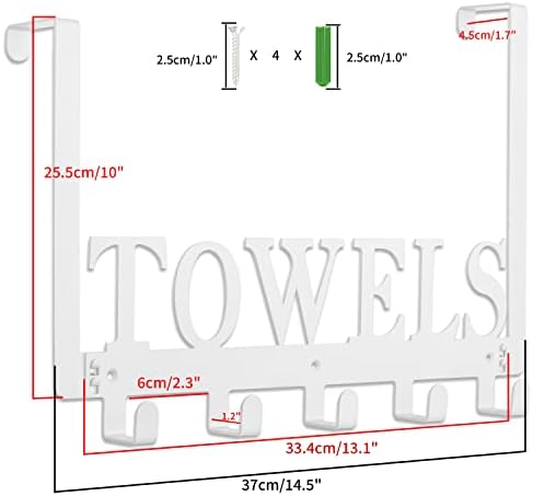 Kuhome Towel Hooks White Metal Wall Mount