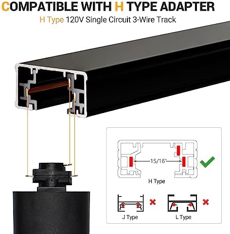 VANoopee 10FT H Track Lighting Rails Kit Black
