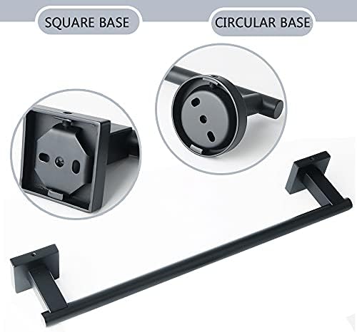 BOCbco Black Towel Rail 40Cm Wall-Mounted Towel Holder