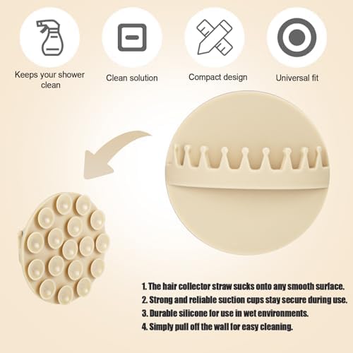 Gosknor Hair Catcher Shower Wall Mount Beige 1