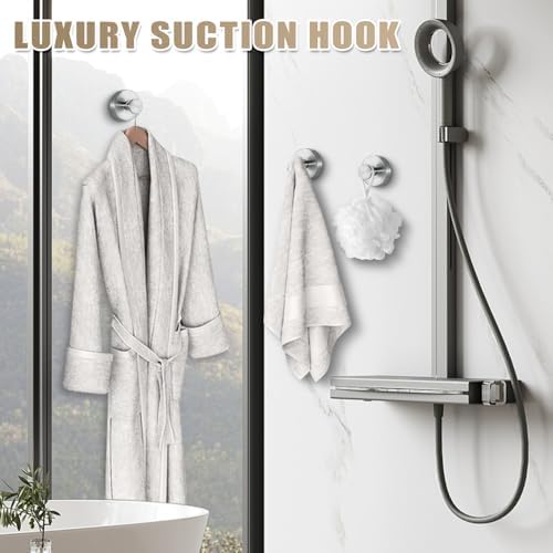 Fenas Suction Cup Hooks 2 Pack Brushed Nickel 1
