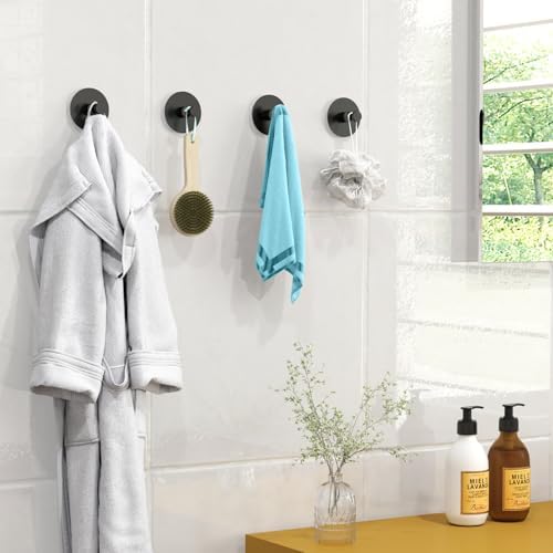 STWWO Adhesive Hooks 4PCS No Damage for Walls