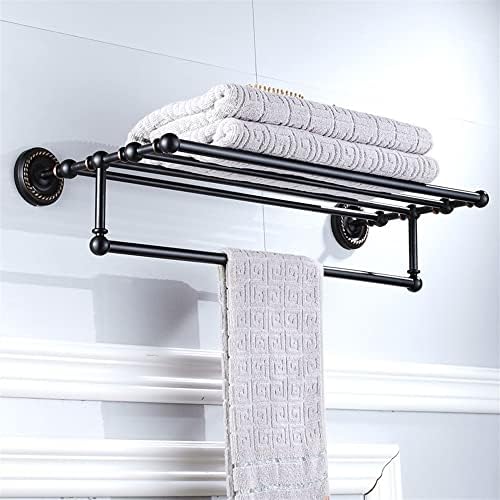 ANNBKA Black Brass Towel Rack Wall Mount
