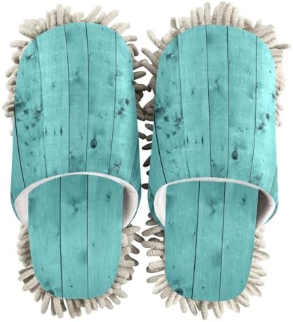 Sinestour Teal Turquoise Mop Slippers for Floor Cleaning 1