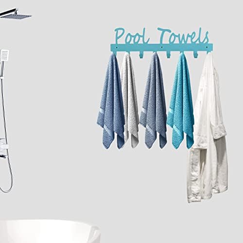 Pool Towel Rack with 8 Hooks for Bathroom and Outdoor Use