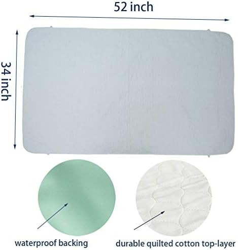 Careboree Reusable Cotton Bed Pad 34X52 2-Pack Underpad for Mattress