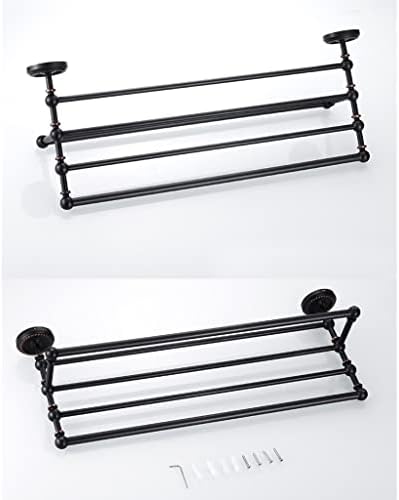 ANNBKA Black Brass Towel Rack Wall Mount