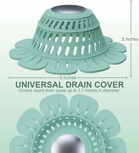 TAPPOP Shower Hair Catcher 2 Pack Heavy Duty Silicone Drain Cover