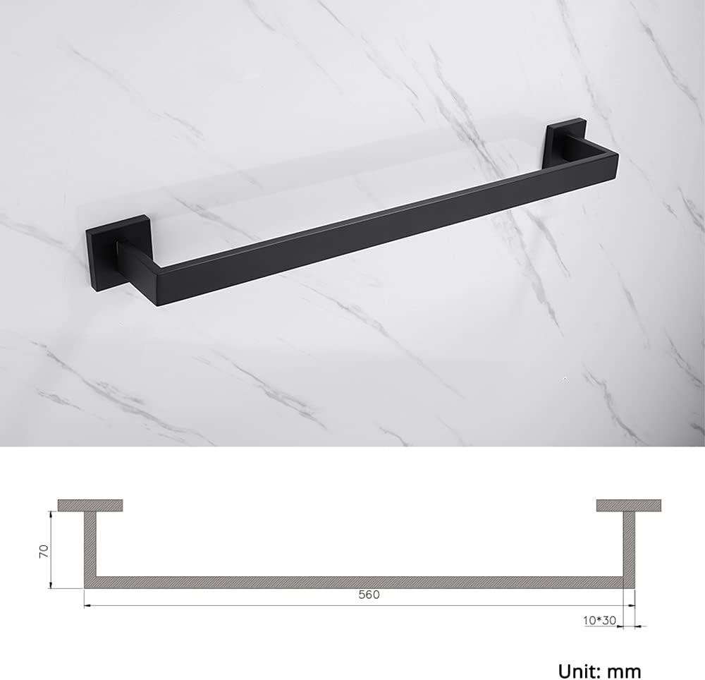 Black Bathroom Towel Bar Set with Hooks and Racks