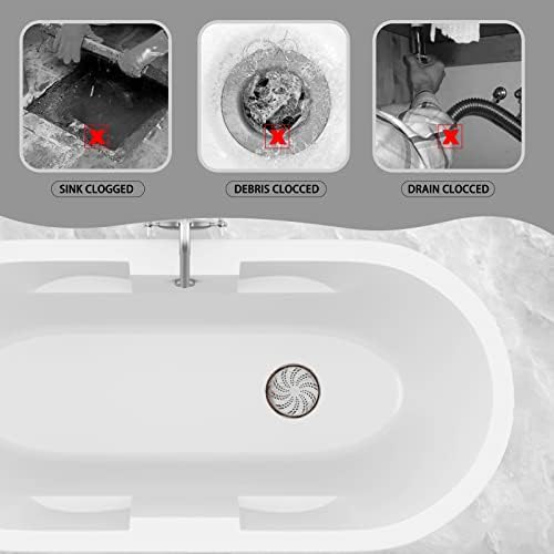 VOHCTO Silicone Drain Hair Catcher for Pop Up and Regular Drains Gray