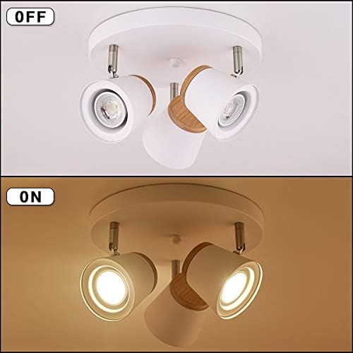 TeHenoo 3-Light Ceiling Spotlight Fixture with Bamboo Accent