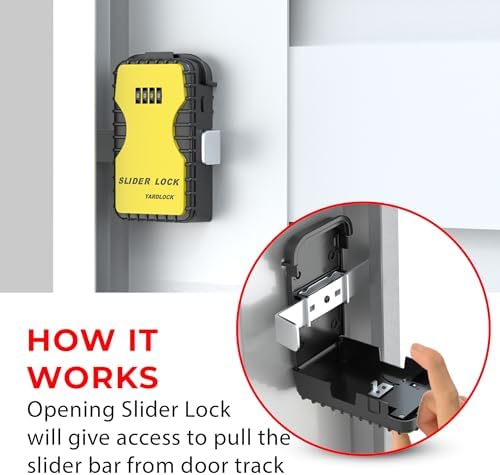 Yardlock Keyless Garage Door Slider Lock - 4 Dial Combination Deadlock