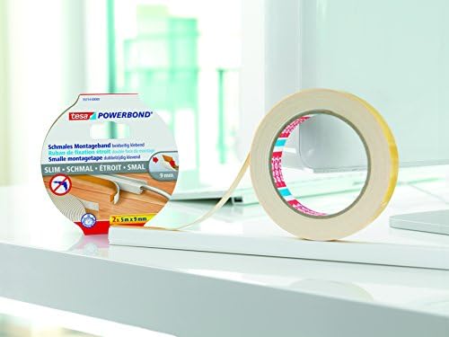 tesa Powerbond Extra Narrow Masking Tape 2 Rolls 5m x 9mm Beige