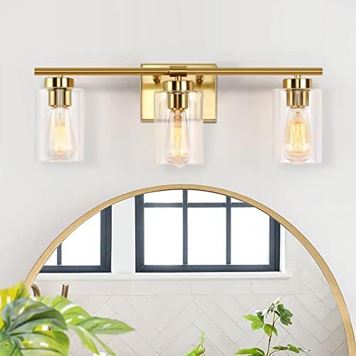 KOSTOMO 3 Light Gold Brass Vanity Light Wall Sconce 1