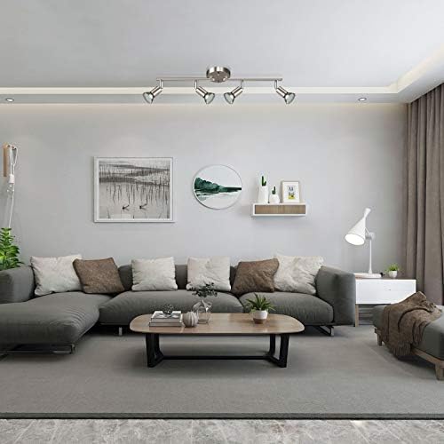 Unicozin LED 4 Light Track Kit Matt Nickel 4-Way Ceiling Spot Lights
