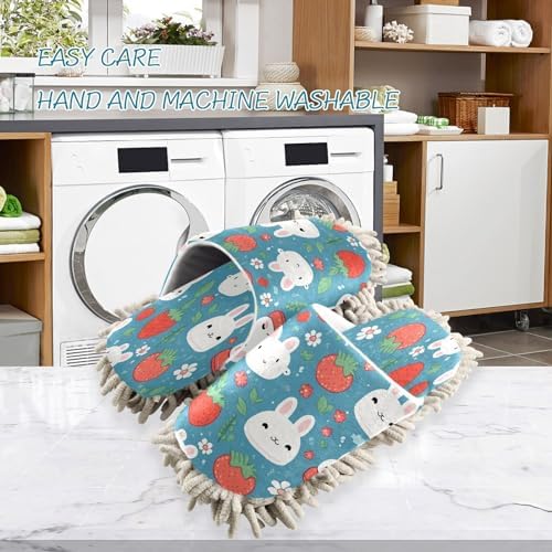 Zhirexin Cute Bunny Strawberry Cleaning Slippers 1