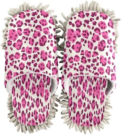 Zhirexin Leopard Mop Slippers for House Cleaning