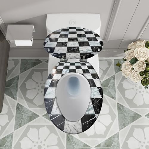 TRANQDEHOM Decorative Toilet Seat with Quiet Close Hinges