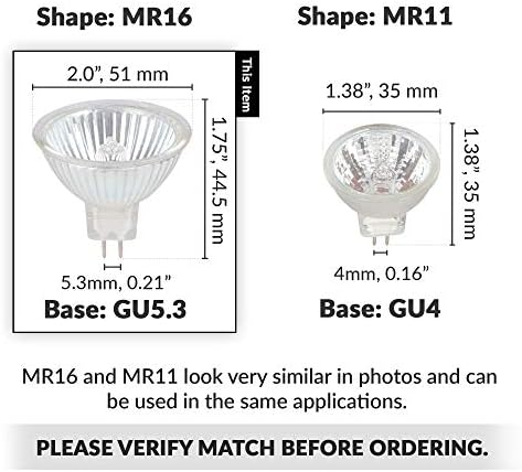 Simba Lighting Halogen MR16 20W 12V Bulbs 10 Pack Dimmable Warm White
