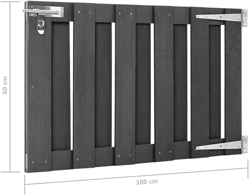 vidaXL WPC Gray Garden Gate Hardware