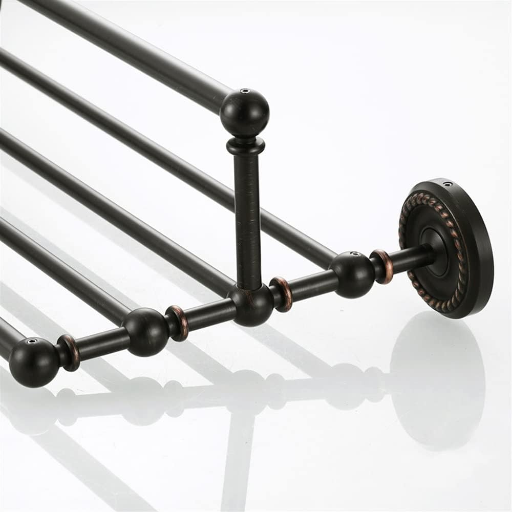 ANNBKA Black Brass Towel Rack Wall Mount