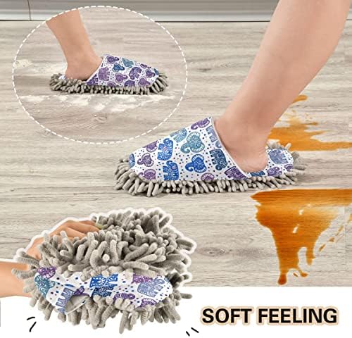 DOMIKING Elephants Mop Slippers for Women and Men