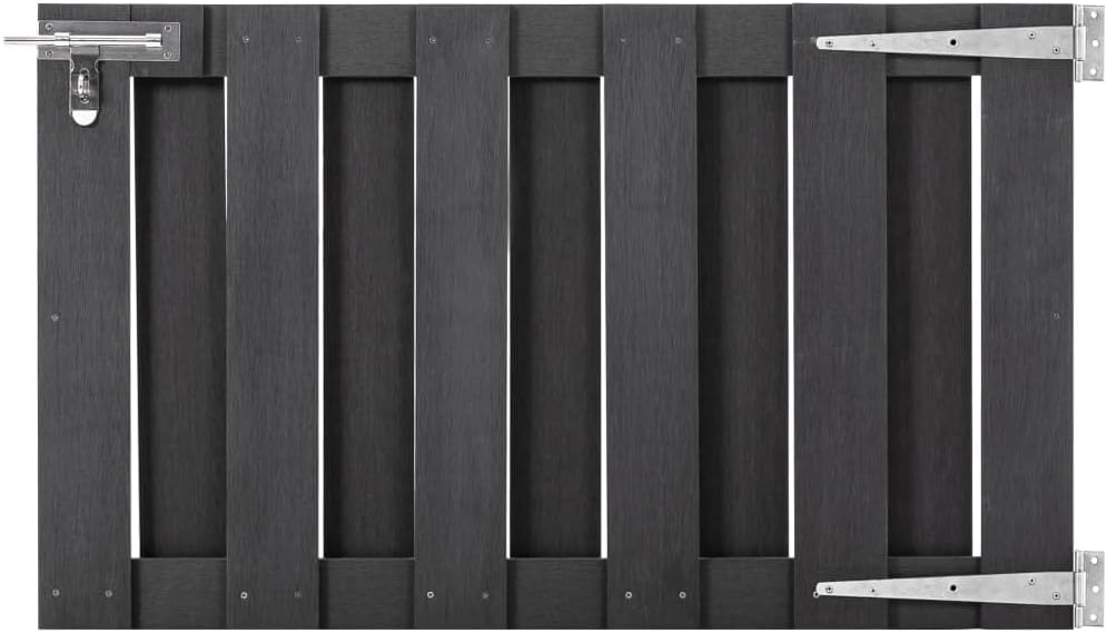 vidaXL WPC Gray Garden Gate Hardware
