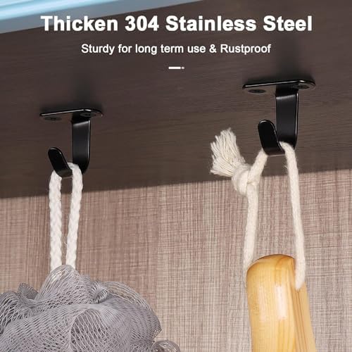 NearMoon Matte Black Stainless Steel Ceiling Hooks 10 Pack