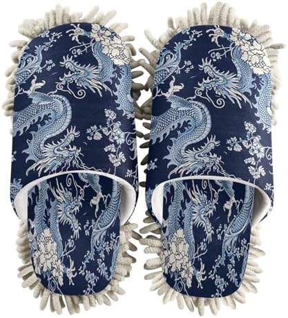 Zhirexin Blue Dragons Microfiber Mop Slippers 1