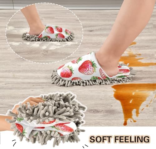 Zhirexin Cartoon Strawberry Cleaning Slippers