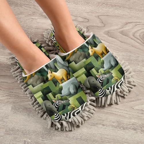 Zhirexin Mop Slippers Comfortable Microfiber Cleaning Shoes