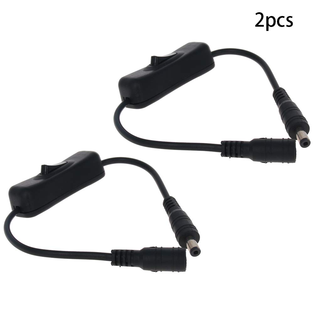 Othmro 2Pcs LED Controller DC Connector Strip Light Inline OnOff Switch