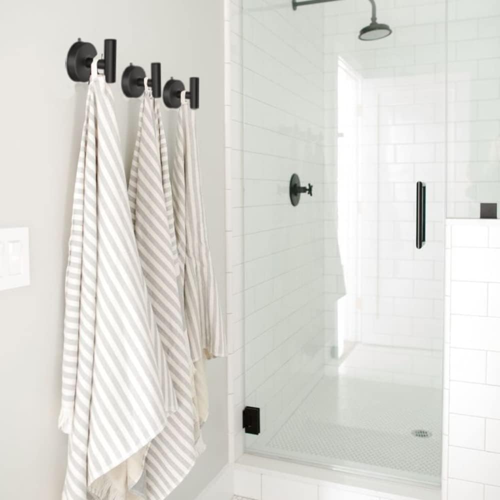 DGYB 15LB Suction Cup Towel Hooks Set of 2 Black Stainless Steel