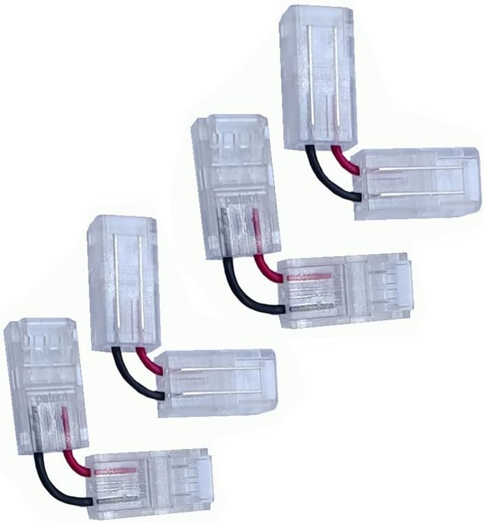 Depyequ L Shape 2 Pin Solderless LED Strips Connectors