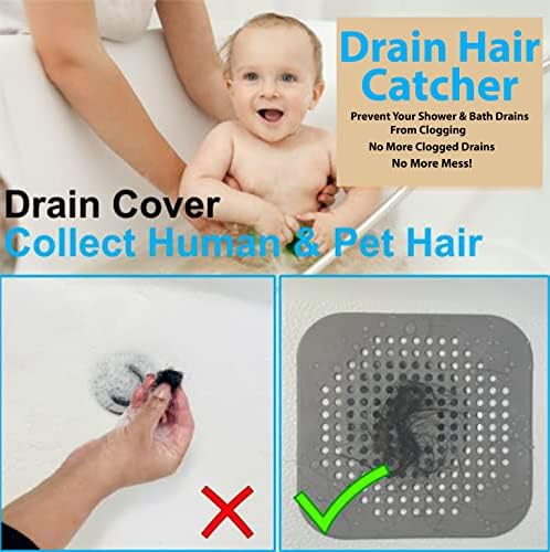 ZAYNYX 2 Pack Shower Hair Catcher with 4 Suction Cups
