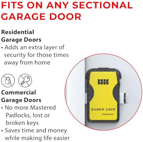 Yardlock Keyless Garage Door Slider Lock - 4 Dial Combination Deadlock