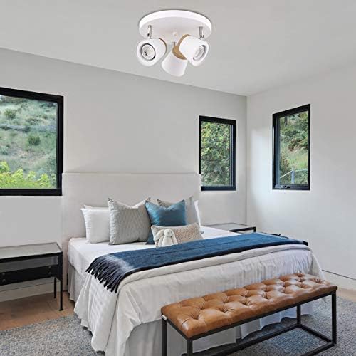 TeHenoo 3-Light Ceiling Spotlight Fixture with Bamboo Accent
