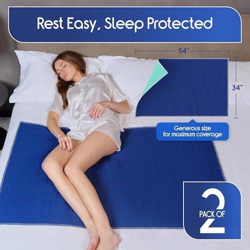 Inspire Waterproof Mattress Protector 2 Pack - Dark Blue for Stain Hiding