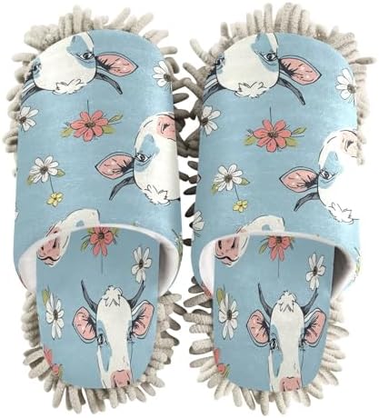 Zhirexin Vintage Cow Kitchen Cleaning Slippers