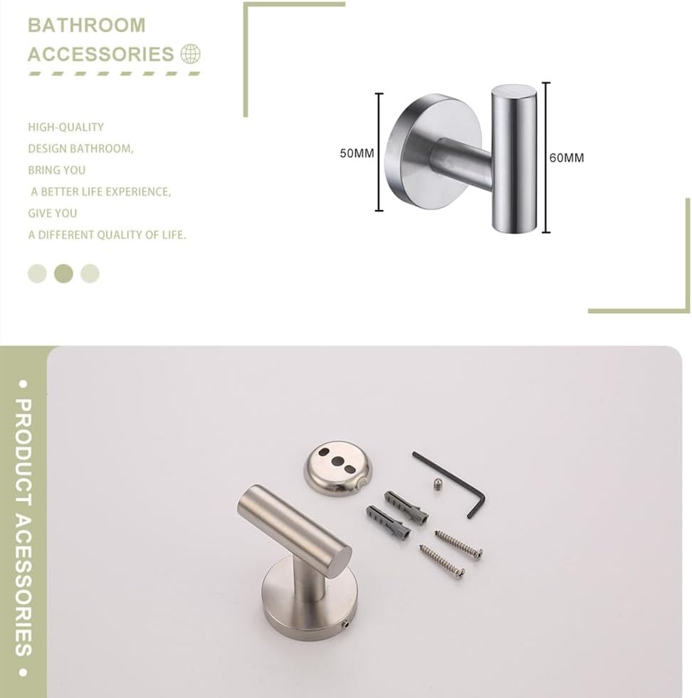 Brushed Stainless Steel Towel Bar Set for Bath and Kitchen