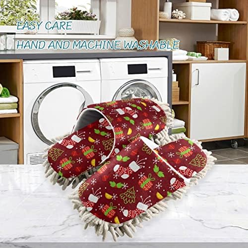 DOMIKING Mop House Slippers for Women Floor Cleaning Duster Shoes