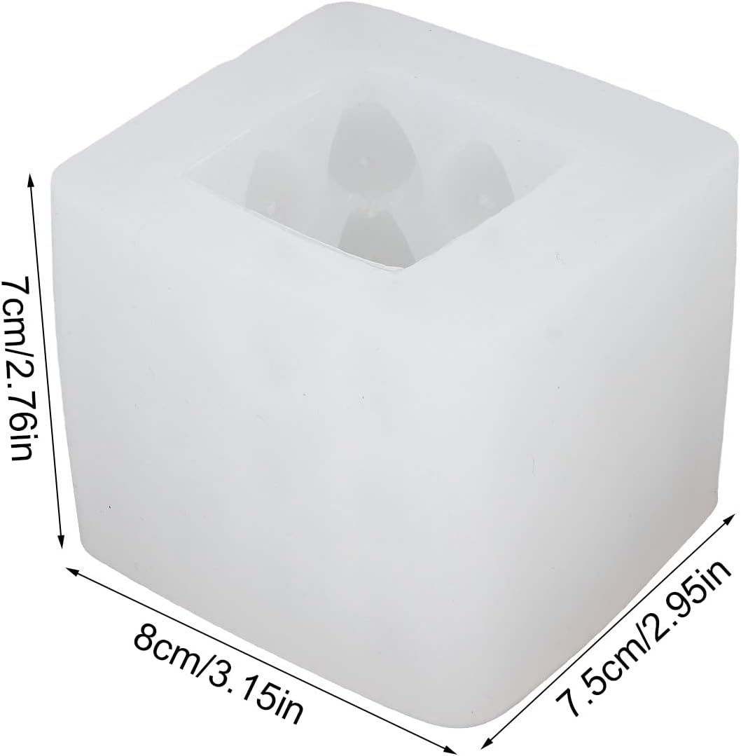 3D Heart Cube Aromatherapy Candle - Food Grade Silicone for Home Events