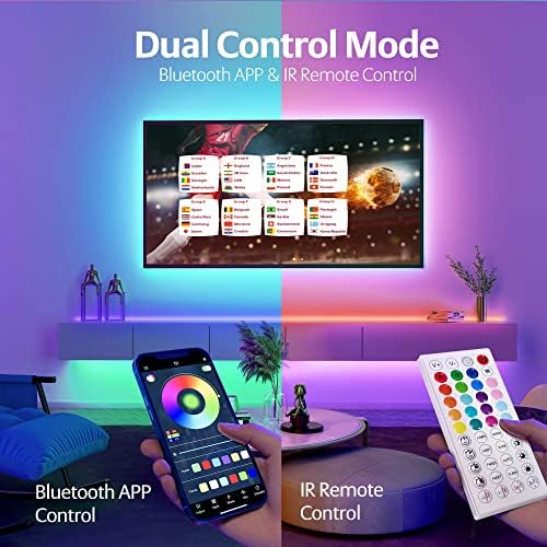 KEELIXIN Bluetooth Music Sync LED Strip Lights for Bedroom 1