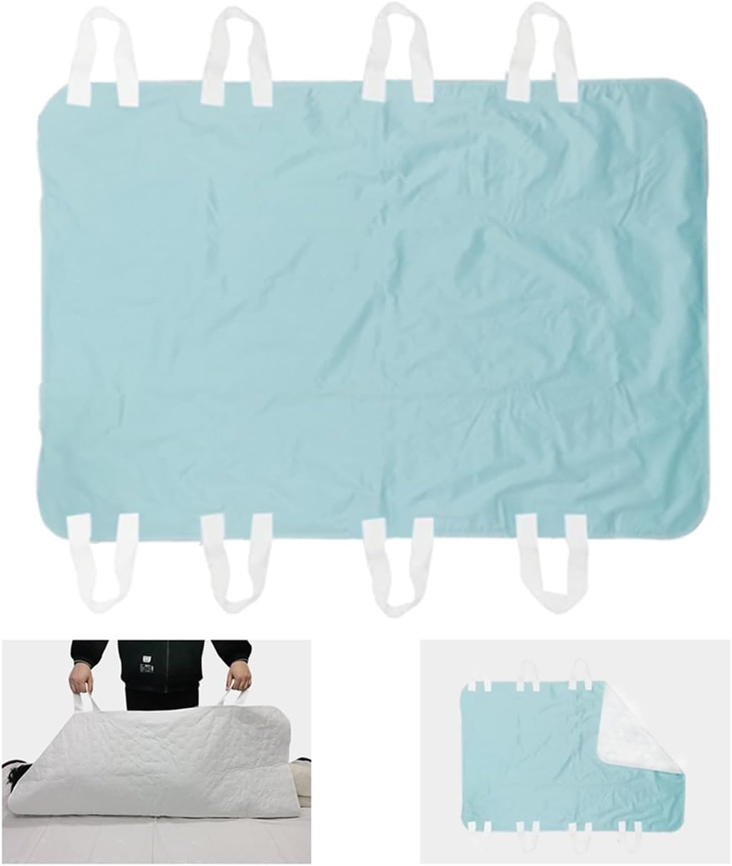 Washable Reusable Incontinence Bed Pad with 8 Handles