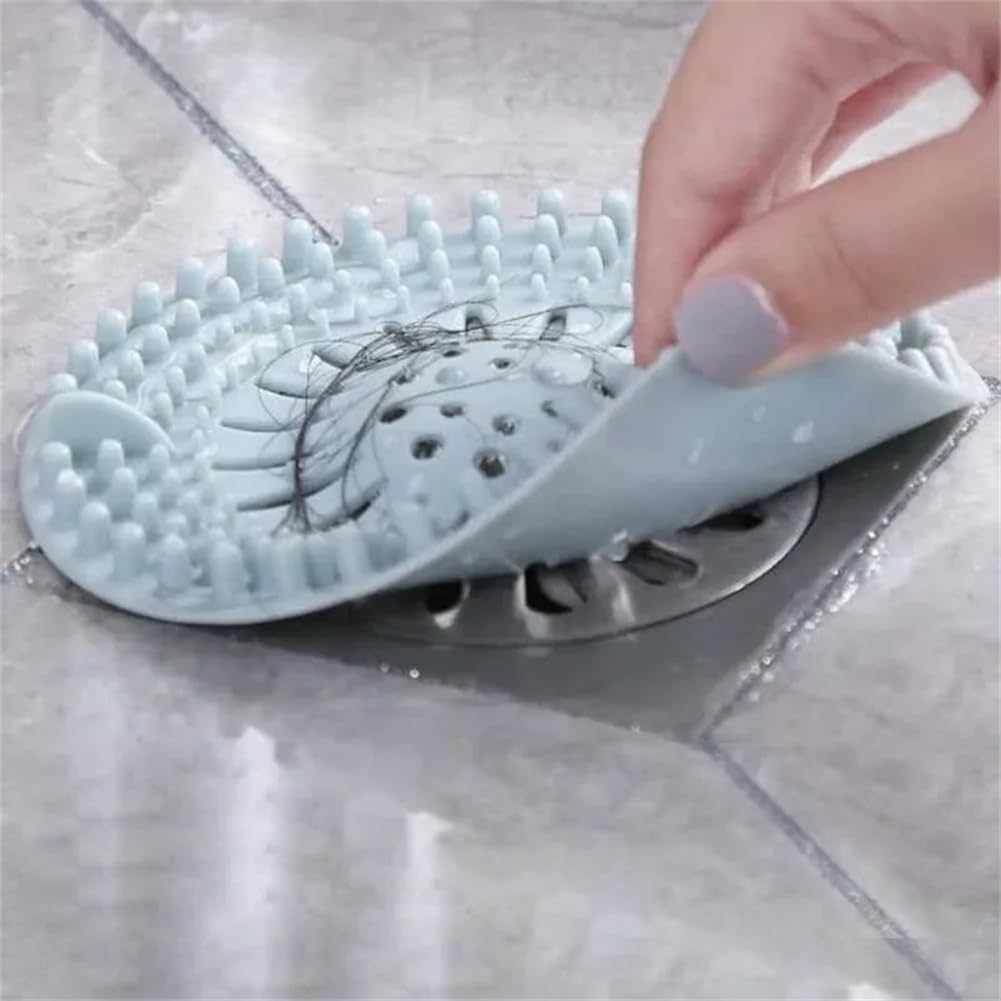 WELANGBN Hair Catcher Drain Cover Durable Silicone 2 Pack Blue